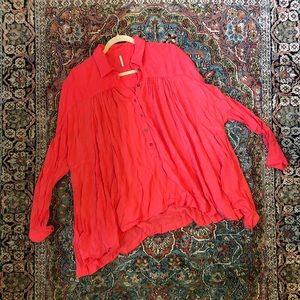 Coral Flowy Free People Top